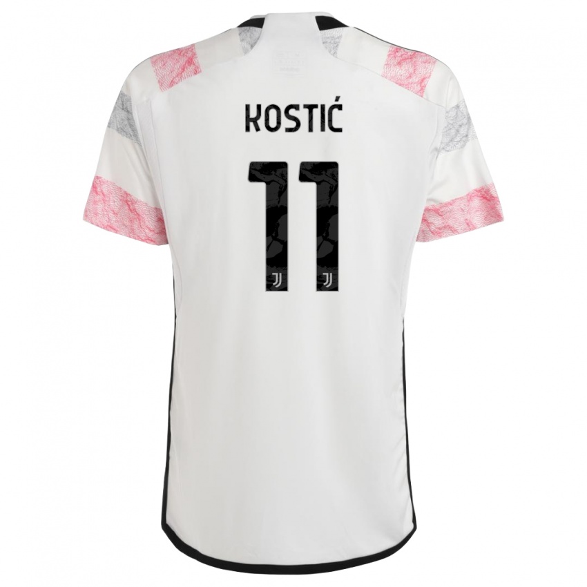 Criança Camisola Filip Kostic #11 Branco Rosa Alternativa 2023/24 Camisa Brasil