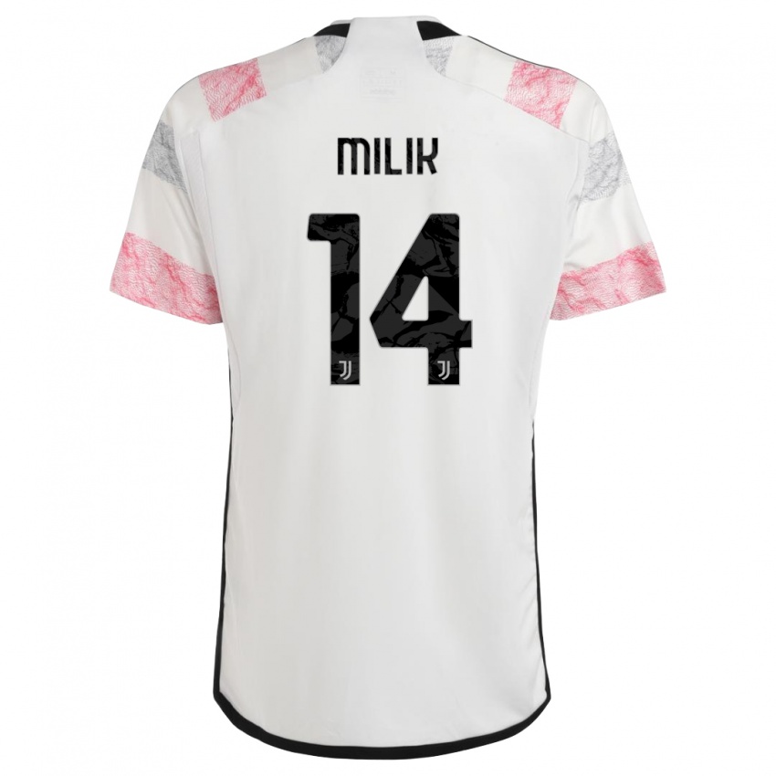 Criança Camisola Arkadiusz Milik #14 Branco Rosa Alternativa 2023/24 Camisa Brasil