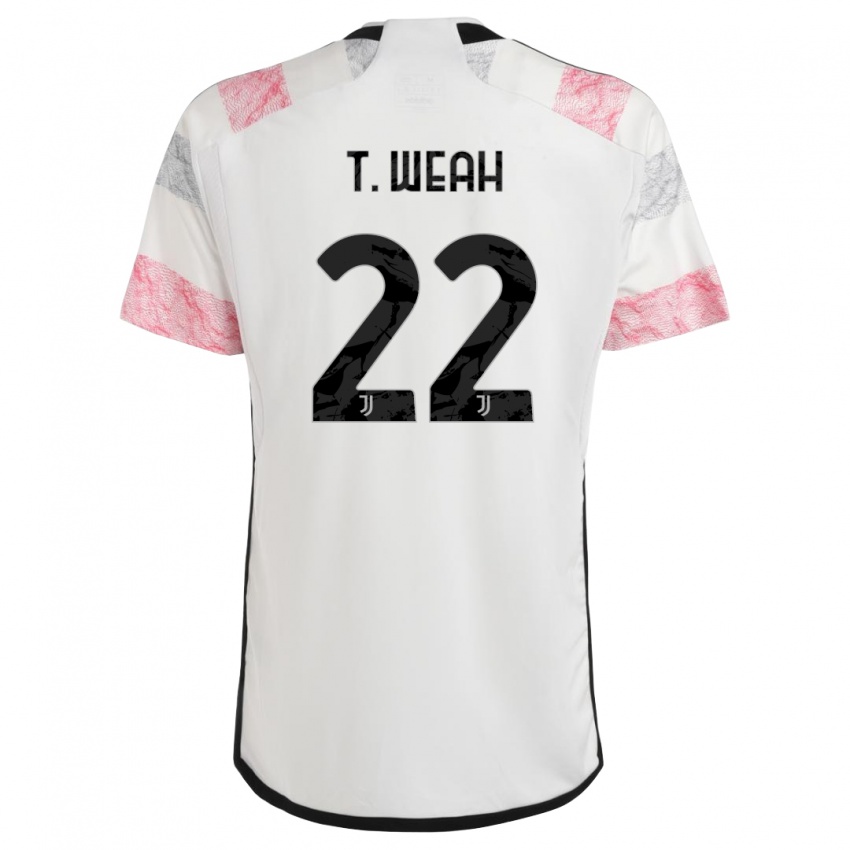 Criança Camisola Timothy Weah #22 Branco Rosa Alternativa 2023/24 Camisa Brasil