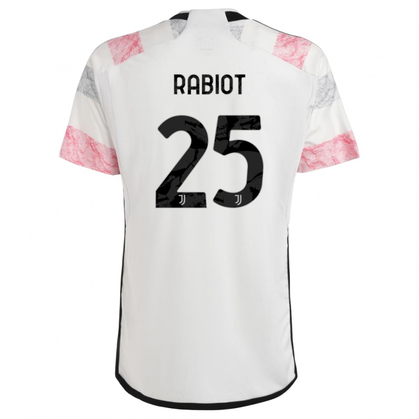 Criança Camisola Adrien Rabiot #25 Branco Rosa Alternativa 2023/24 Camisa Brasil