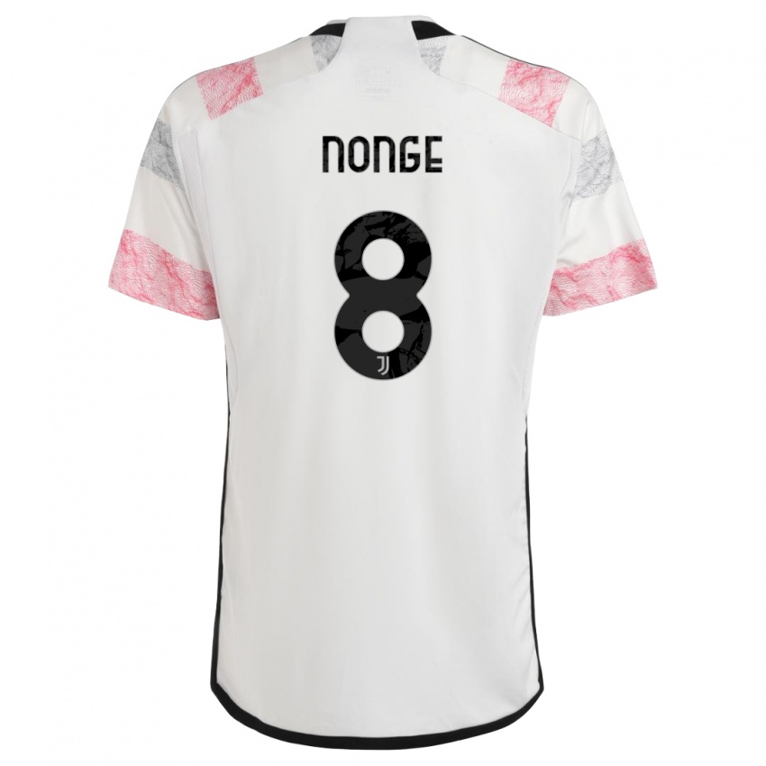 Criança Camisola Joseph Nonge #8 Branco Rosa Alternativa 2023/24 Camisa Brasil