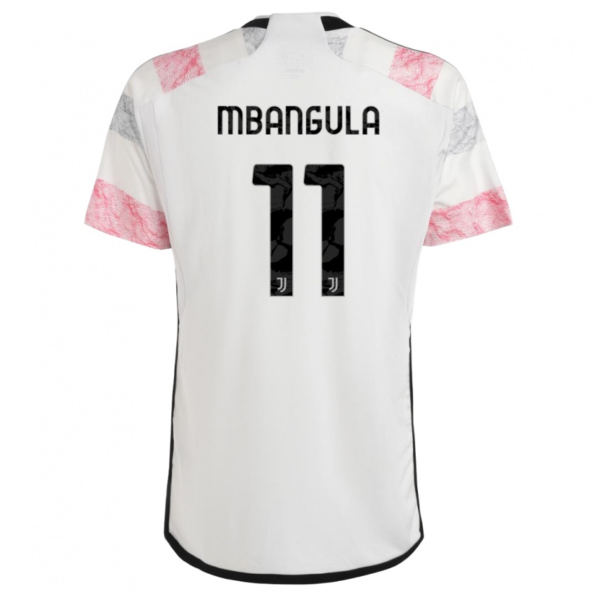 Criança Camisola Samuel Mbangula #11 Branco Rosa Alternativa 2023/24 Camisa Brasil