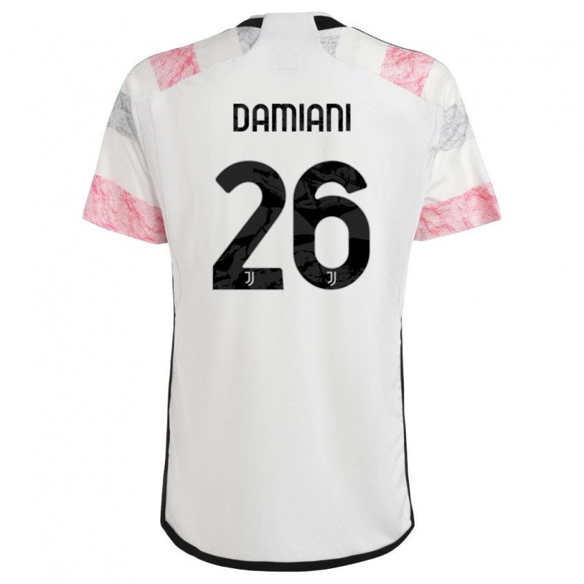 Criança Camisola Samuele Damiani #26 Branco Rosa Alternativa 2023/24 Camisa Brasil