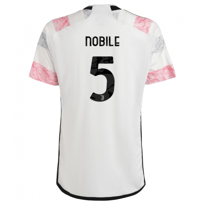 Criança Camisola Riccardo Nobile #5 Branco Rosa Alternativa 2023/24 Camisa Brasil