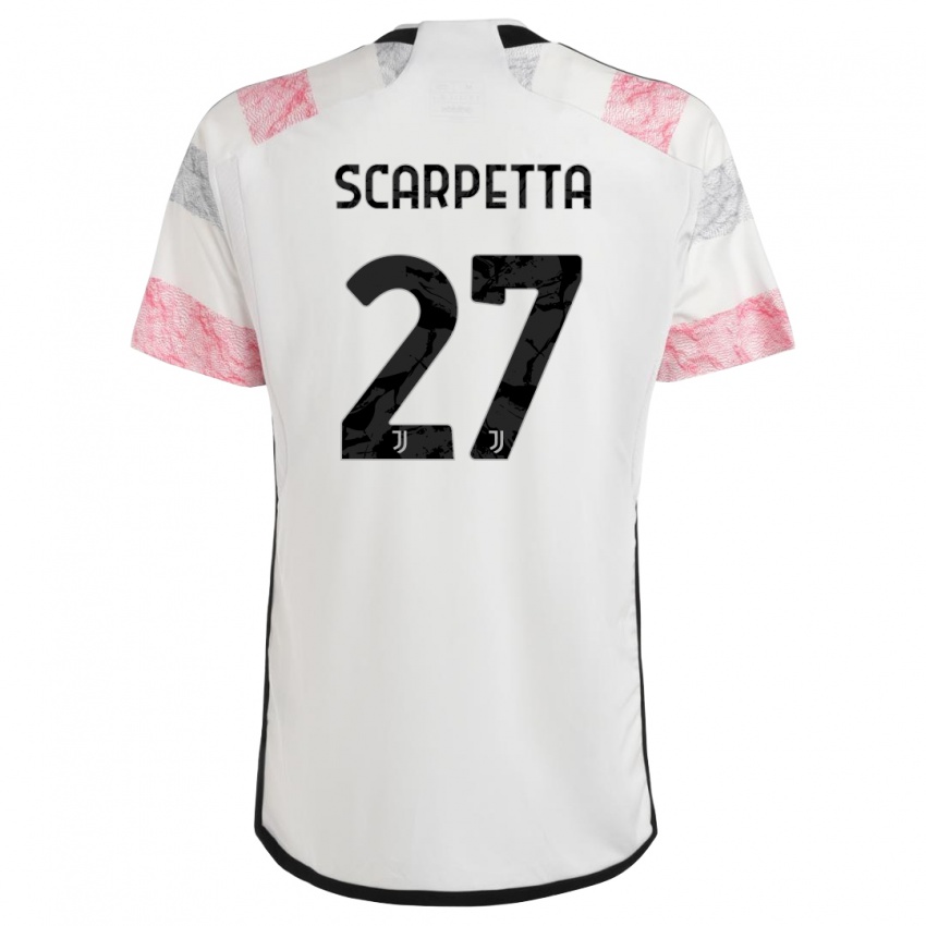 Criança Camisola Jacopo Scarpetta #27 Branco Rosa Alternativa 2023/24 Camisa Brasil