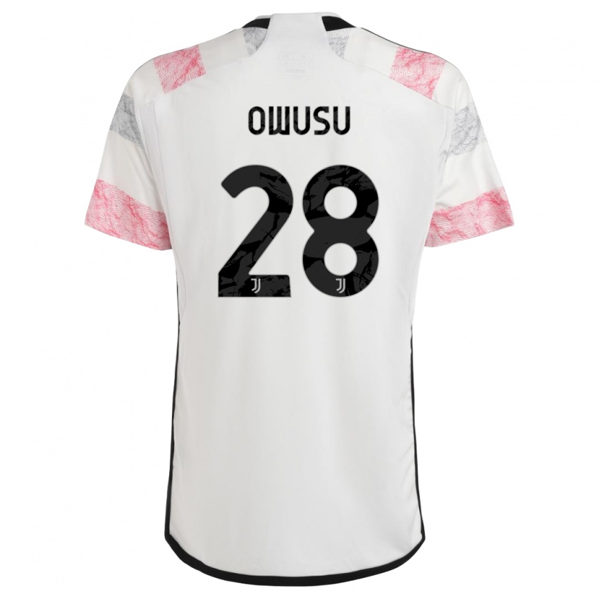 Criança Camisola Augusto Owusu #28 Branco Rosa Alternativa 2023/24 Camisa Brasil