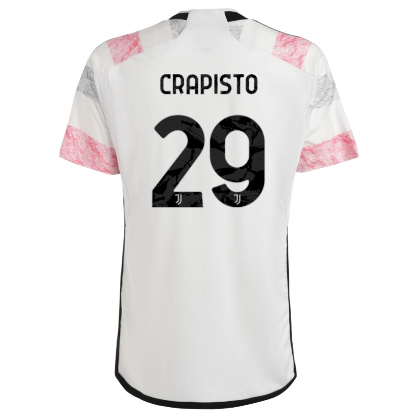 Criança Camisola Francesco Crapisto #29 Branco Rosa Alternativa 2023/24 Camisa Brasil