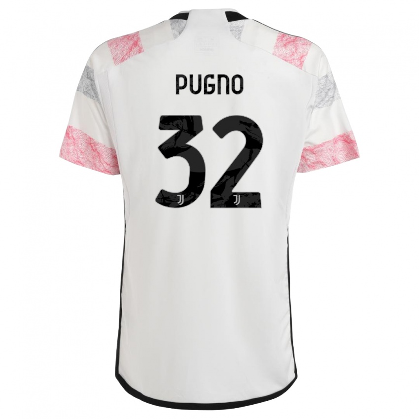 Criança Camisola Diego Pugno #32 Branco Rosa Alternativa 2023/24 Camisa Brasil