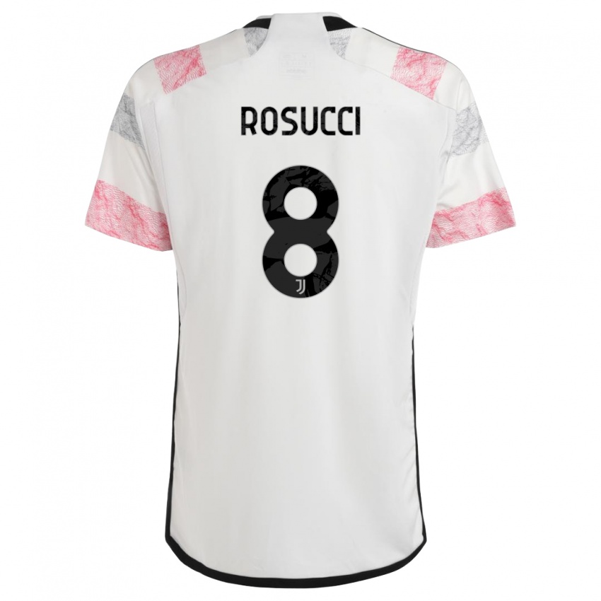 Criança Camisola Martina Rosucci #8 Branco Rosa Alternativa 2023/24 Camisa Brasil