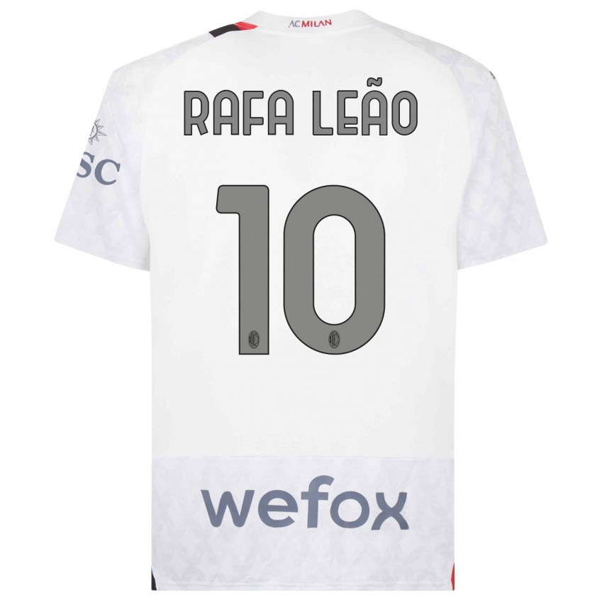 Criança Camisola Rafael Leão #10 Branco Alternativa 2023/24 Camisa Brasil