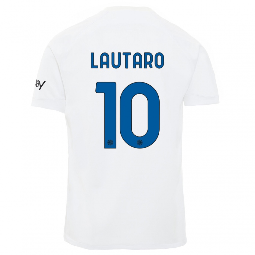Criança Camisola Lautaro Martinez #10 Branco Alternativa 2023/24 Camisa Brasil