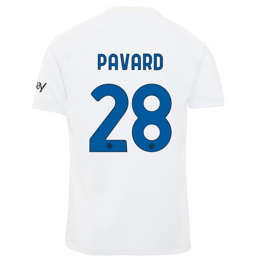 Criança Camisola Benjamin Pavard #28 Branco Alternativa 2023/24 Camisa Brasil