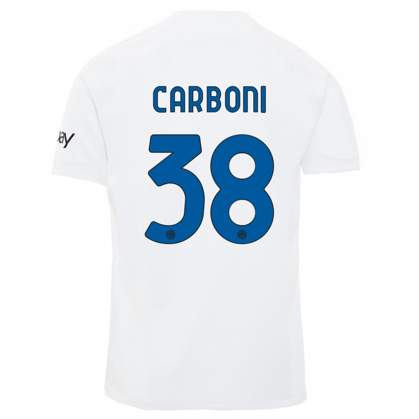 Criança Camisola Valentin Carboni #38 Branco Alternativa 2023/24 Camisa Brasil