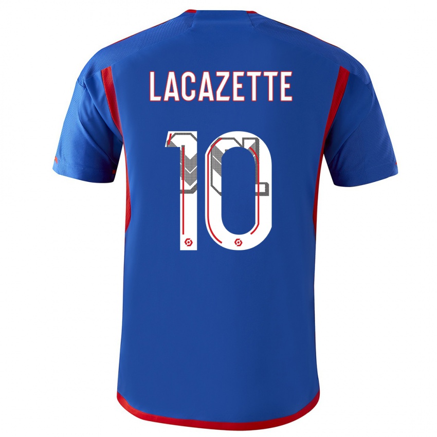 Criança Camisola Alexandre Lacazette #10 Azul Vermelho Alternativa 2023/24 Camisa Brasil