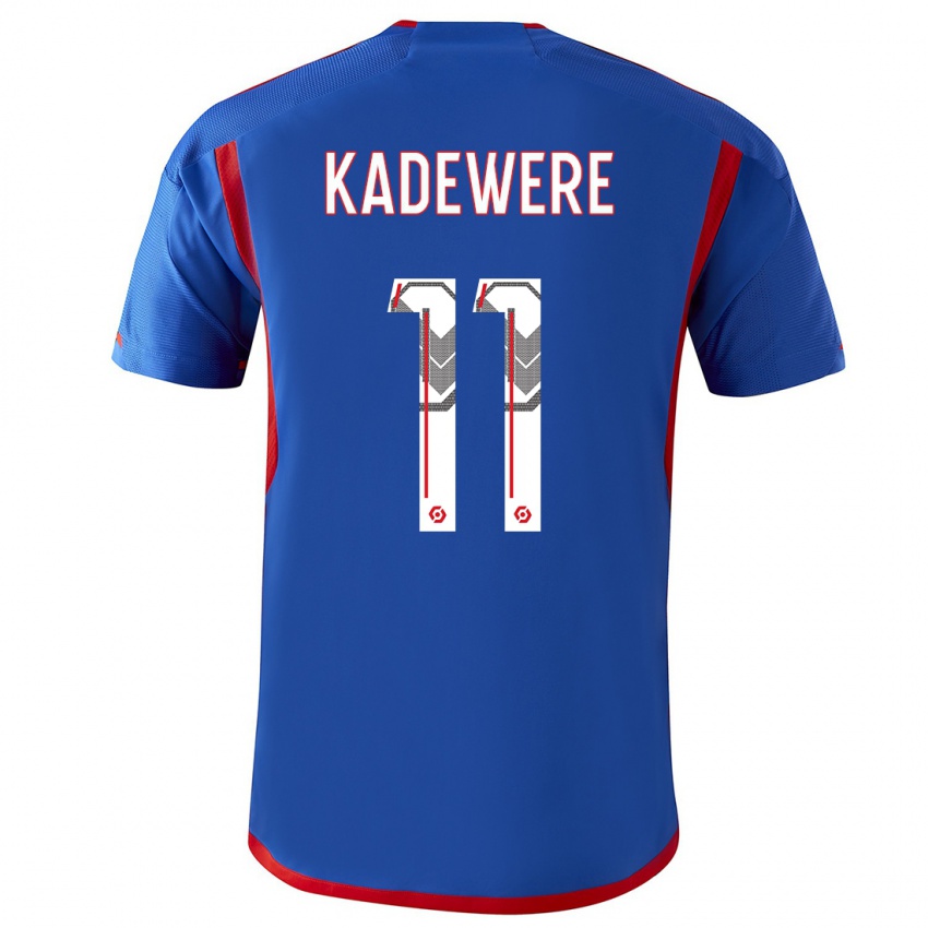 Criança Camisola Tino Kadewere #11 Azul Vermelho Alternativa 2023/24 Camisa Brasil