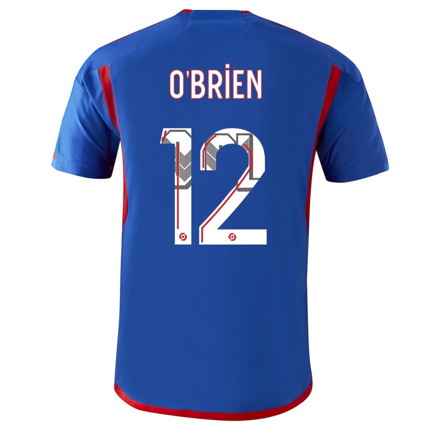 Criança Camisola Jake O'brien #12 Azul Vermelho Alternativa 2023/24 Camisa Brasil