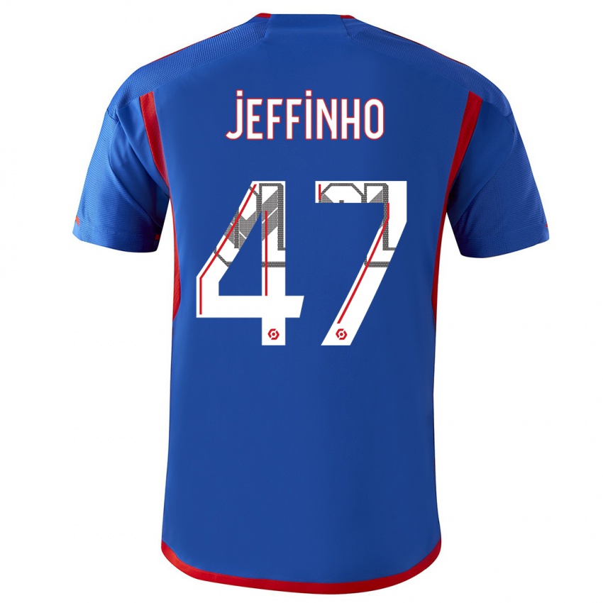 Criança Camisola Jeffinho #47 Azul Vermelho Alternativa 2023/24 Camisa Brasil