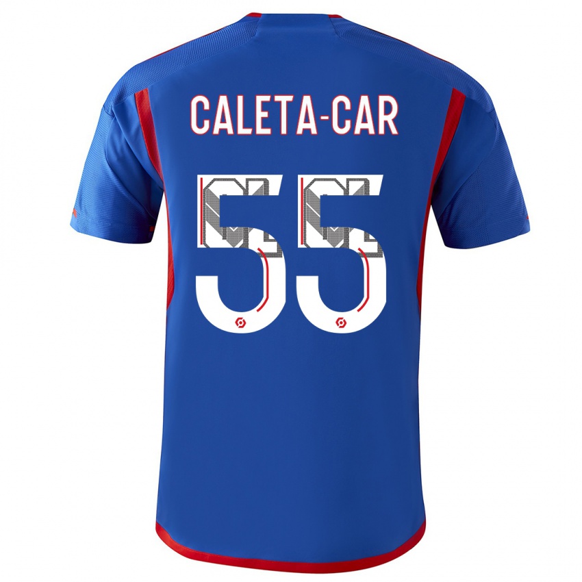 Criança Camisola Duje Caleta-Car #55 Azul Vermelho Alternativa 2023/24 Camisa Brasil