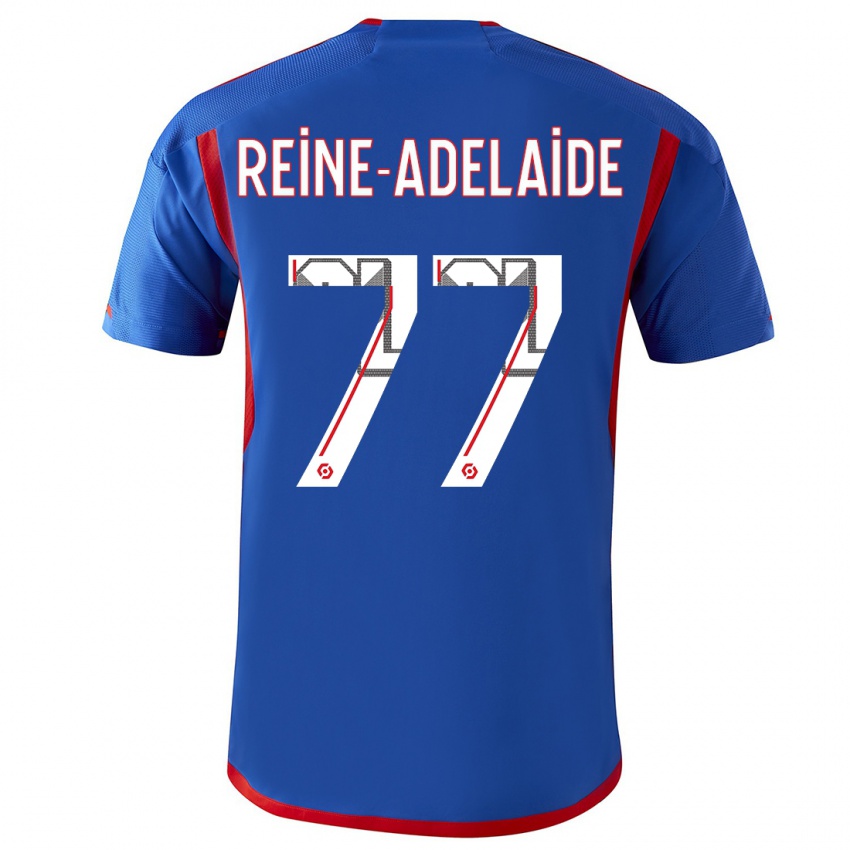 Criança Camisola Jeff Reine-Adelaide #77 Azul Vermelho Alternativa 2023/24 Camisa Brasil