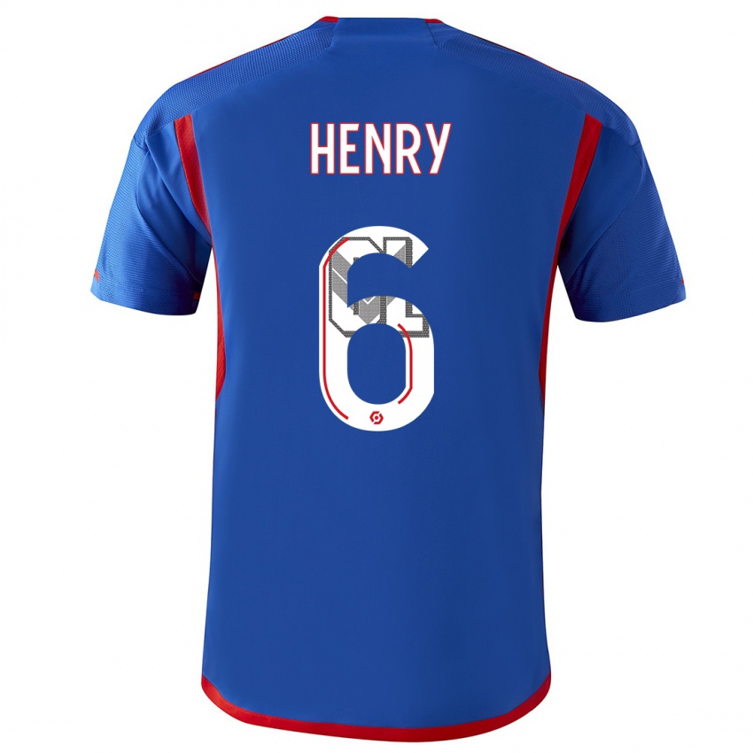 Criança Camisola Amandine Henry #6 Azul Vermelho Alternativa 2023/24 Camisa Brasil