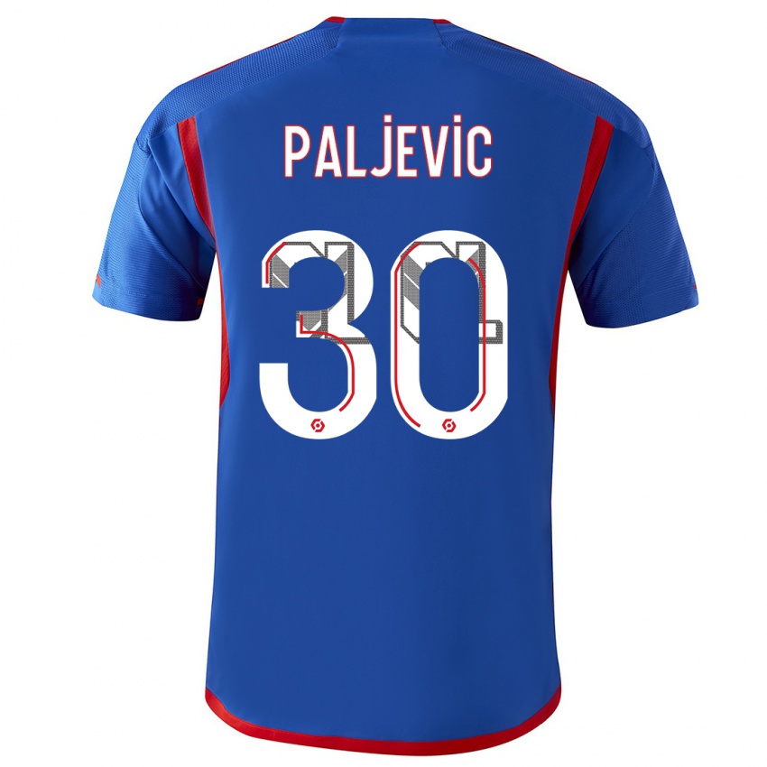 Criança Camisola Alyssia Paljevic #30 Azul Vermelho Alternativa 2023/24 Camisa Brasil