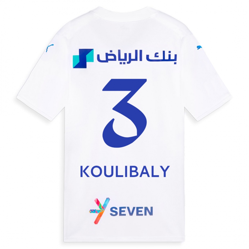 Criança Camisola Kalidou Koulibaly #3 Branco Alternativa 2023/24 Camisa Brasil