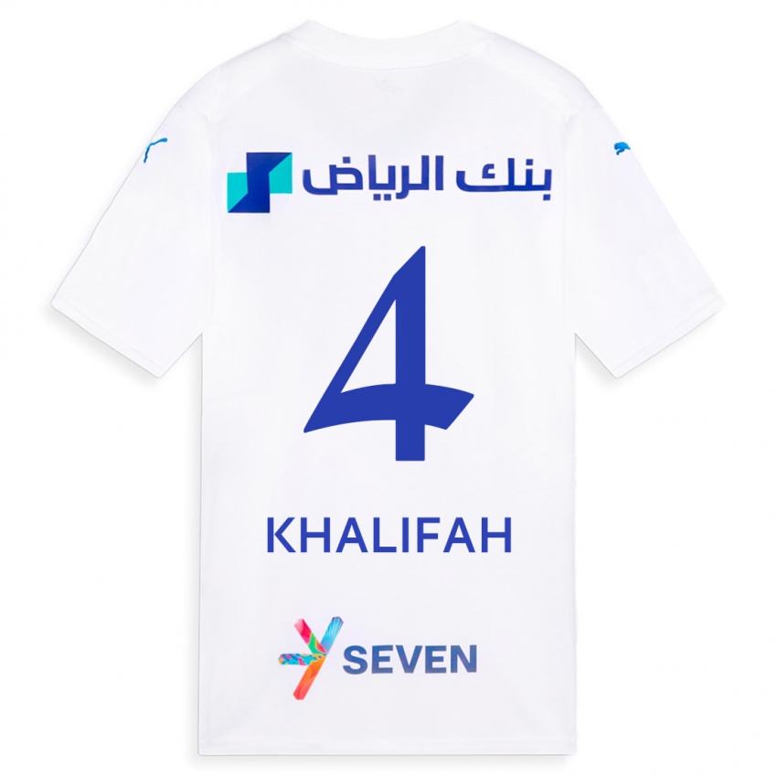 Criança Camisola Khalifah Al-Dawsari #4 Branco Alternativa 2023/24 Camisa Brasil