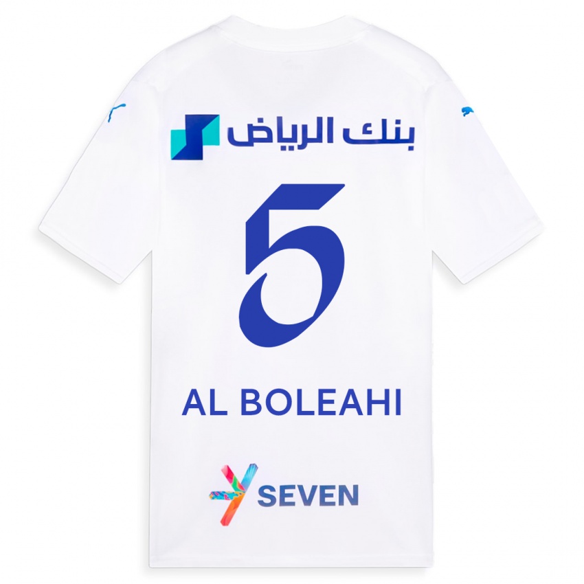 Criança Camisola Ali Al-Boleahi #5 Branco Alternativa 2023/24 Camisa Brasil