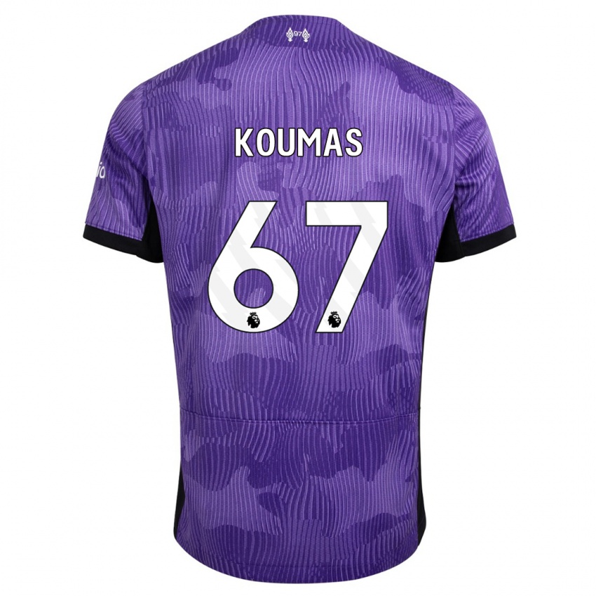 Criança Camisola Lewis Koumas #67 Roxo Terceiro 2023/24 Camisa Brasil