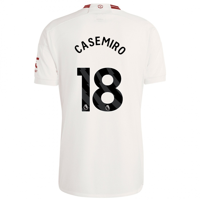 Criança Camisola Casemiro #18 Branco Terceiro 2023/24 Camisa Brasil