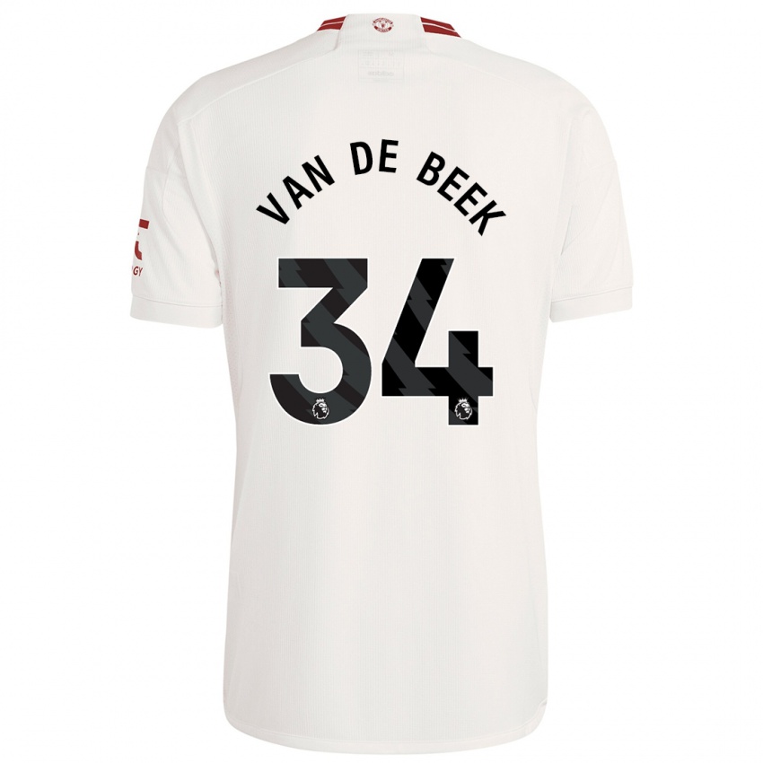 Criança Camisola Donny Van De Beek #34 Branco Terceiro 2023/24 Camisa Brasil