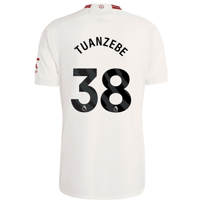 Criança Camisola Axel Tuanzebe #38 Branco Terceiro 2023/24 Camisa Brasil