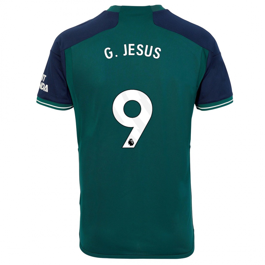 Criança Camisola Gabriel Jesus #9 Verde Terceiro 2023/24 Camisa Brasil