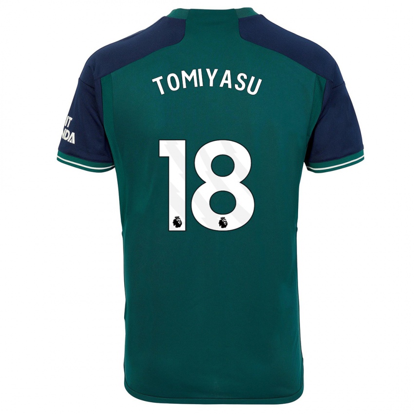 Criança Camisola Takehiro Tomiyasu #18 Verde Terceiro 2023/24 Camisa Brasil