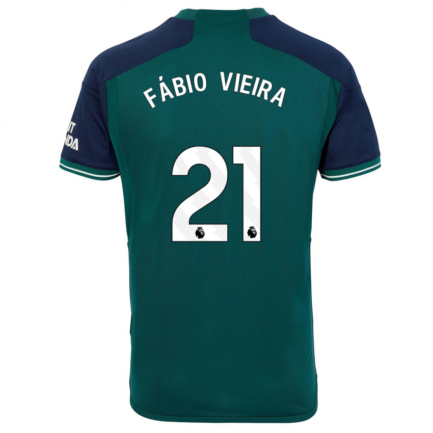 Criança Camisola Fabio Vieira #21 Verde Terceiro 2023/24 Camisa Brasil