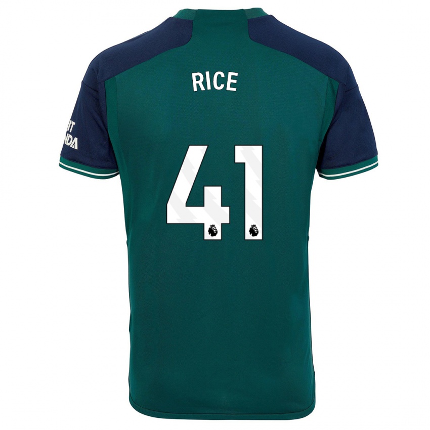 Criança Camisola Declan Rice #41 Verde Terceiro 2023/24 Camisa Brasil