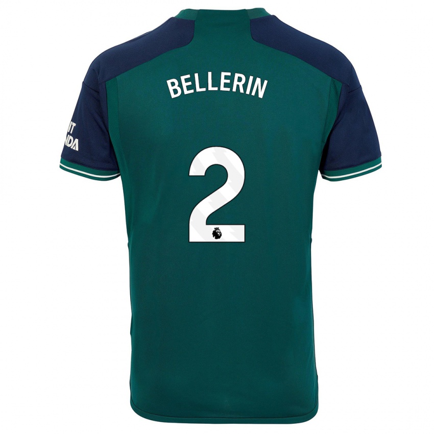 Criança Camisola Hector Bellerin #2 Verde Terceiro 2023/24 Camisa Brasil