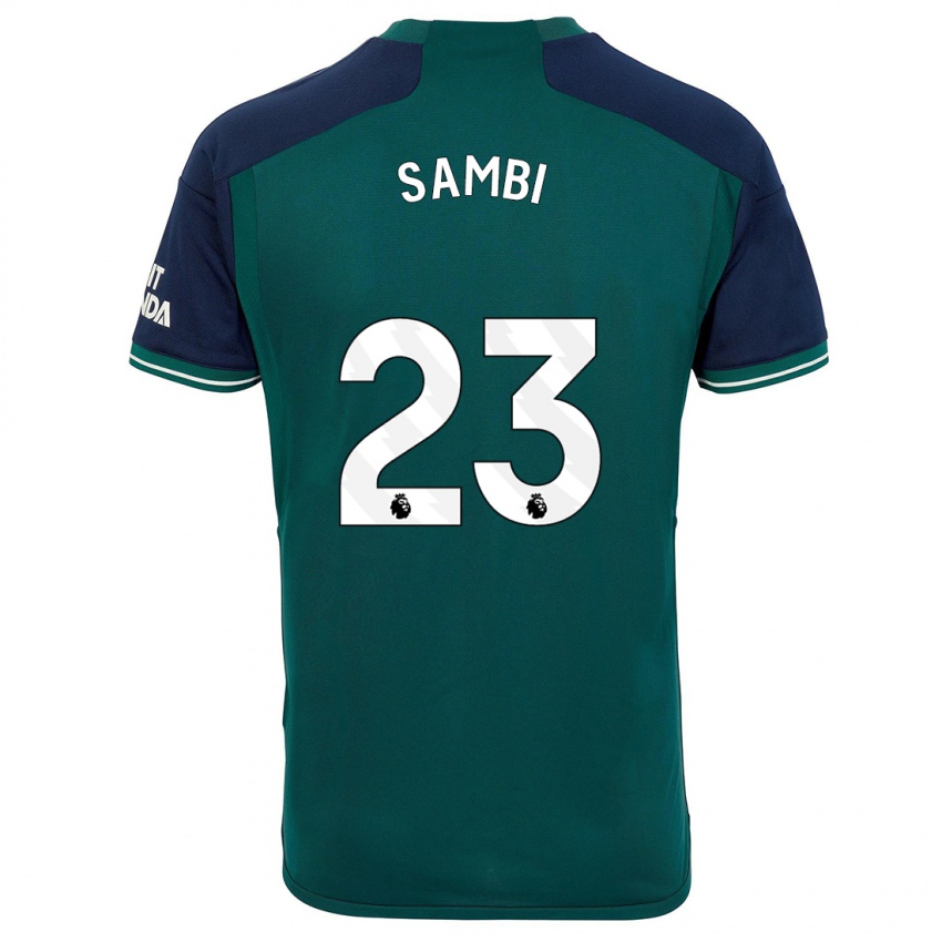 Criança Camisola Albert Sambi Lokonga #23 Verde Terceiro 2023/24 Camisa Brasil