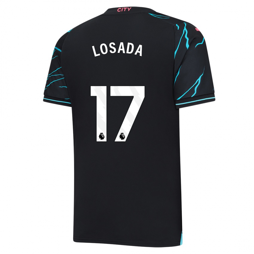 Criança Camisola Vicky Losada #17 Azul Escuro Terceiro 2023/24 Camisa Brasil