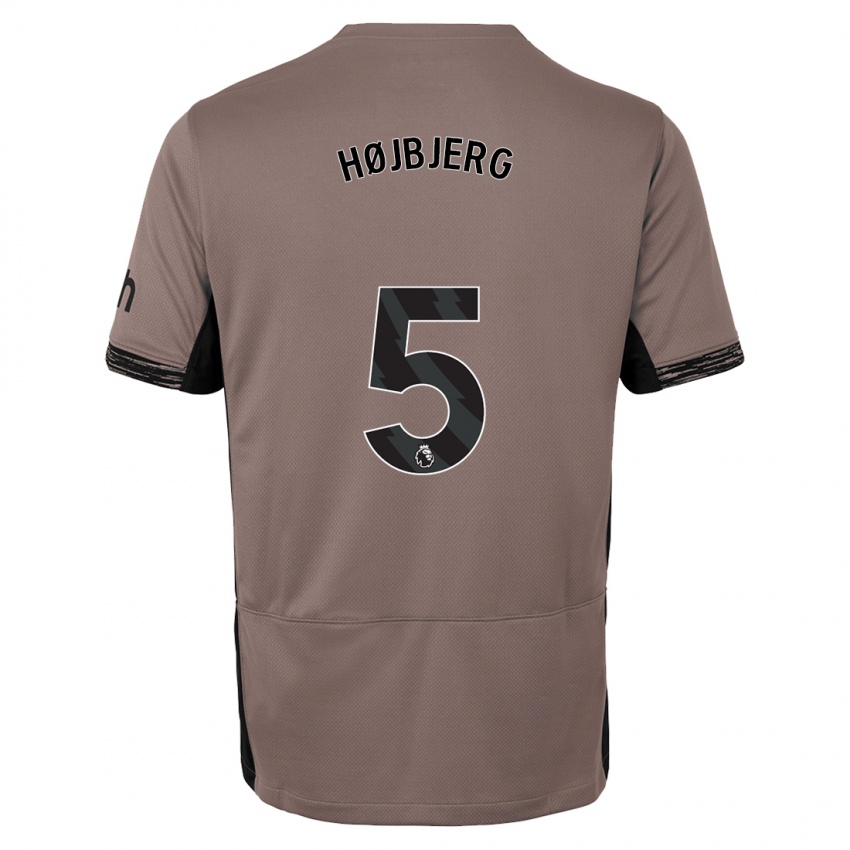 Criança Camisola Pierre Emile Hojbjerg #5 Bege Escuro Terceiro 2023/24 Camisa Brasil