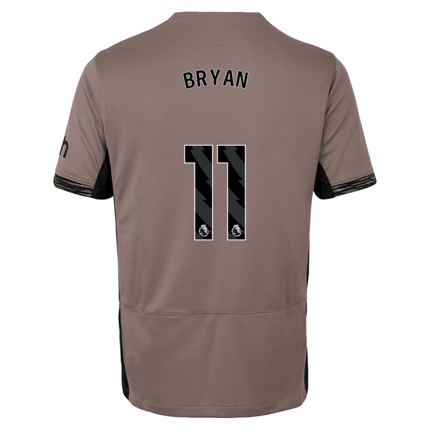 Criança Camisola Bryan Gil #11 Bege Escuro Terceiro 2023/24 Camisa Brasil