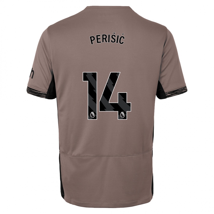 Criança Camisola Ivan Perisic #14 Bege Escuro Terceiro 2023/24 Camisa Brasil