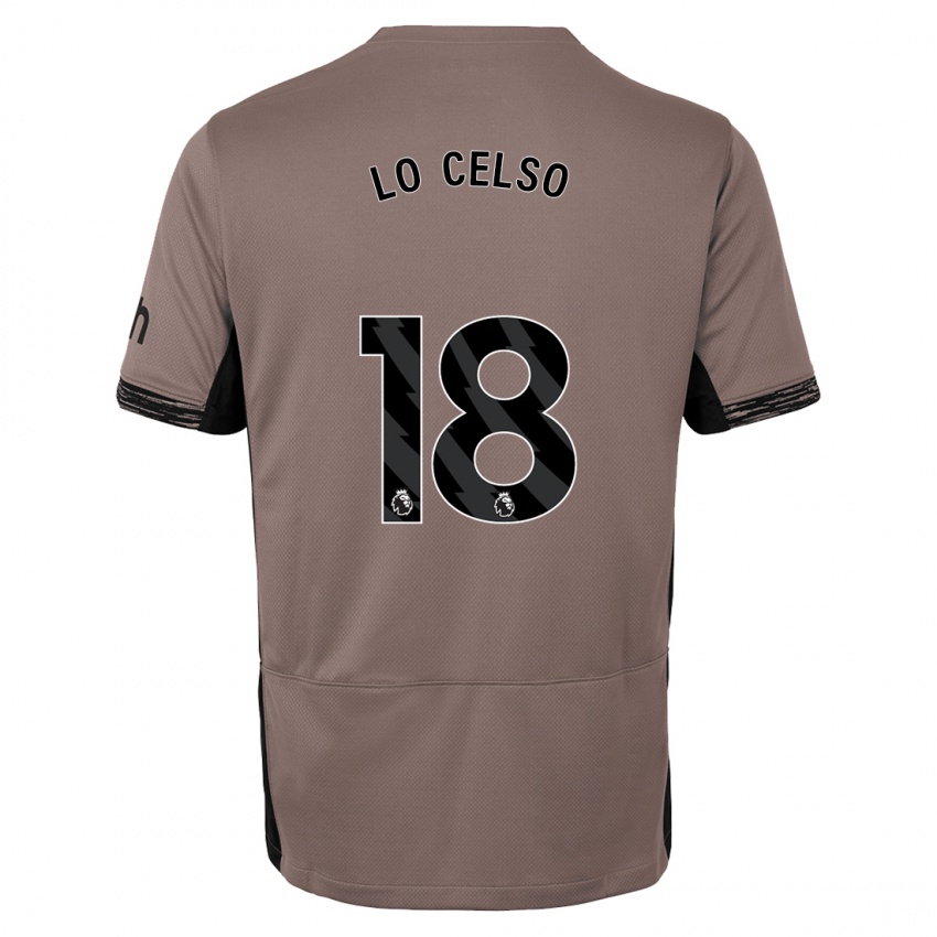 Criança Camisola Giovani Lo Celso #18 Bege Escuro Terceiro 2023/24 Camisa Brasil