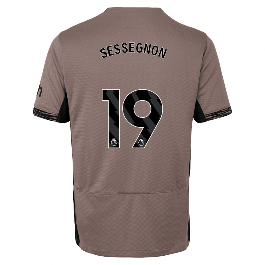 Criança Camisola Ryan Sessegnon #19 Bege Escuro Terceiro 2023/24 Camisa Brasil