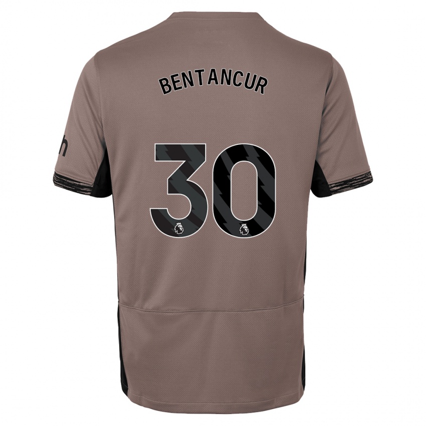 Criança Camisola Rodrigo Bentancur #30 Bege Escuro Terceiro 2023/24 Camisa Brasil