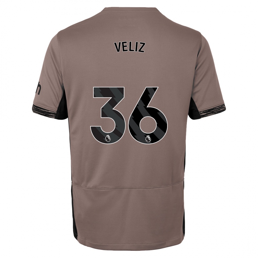 Criança Camisola Alejo Véliz #36 Bege Escuro Terceiro 2023/24 Camisa Brasil