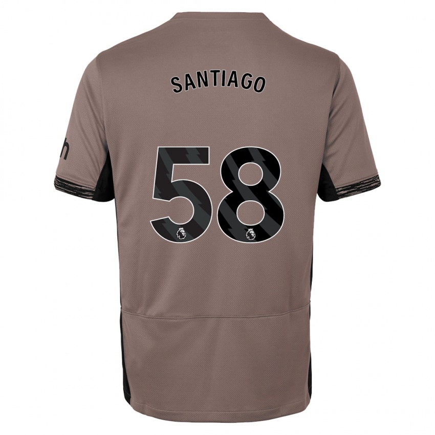 Criança Camisola Yago Santiago #58 Bege Escuro Terceiro 2023/24 Camisa Brasil