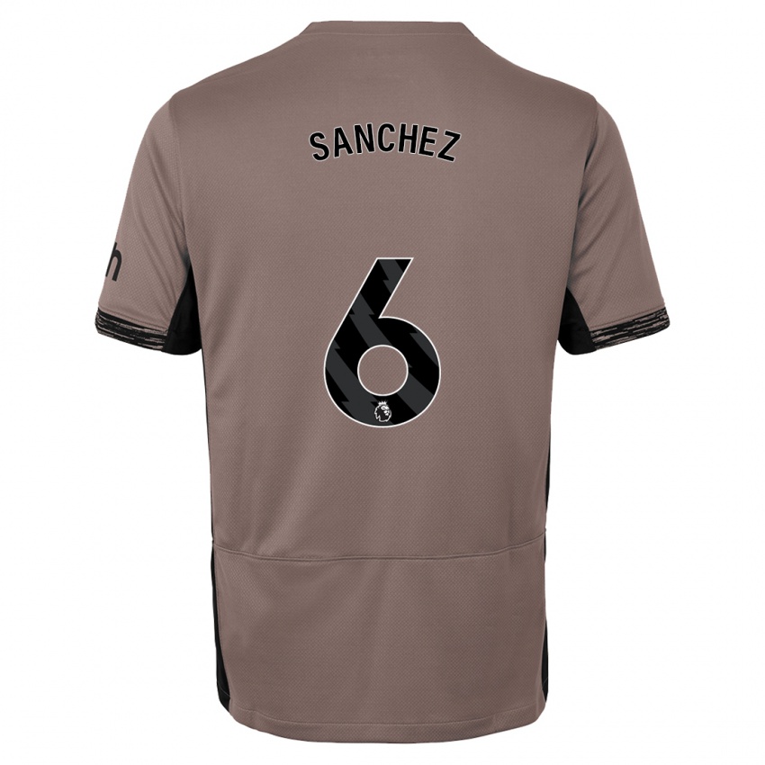 Criança Camisola Davinson Sanchez #6 Bege Escuro Terceiro 2023/24 Camisa Brasil