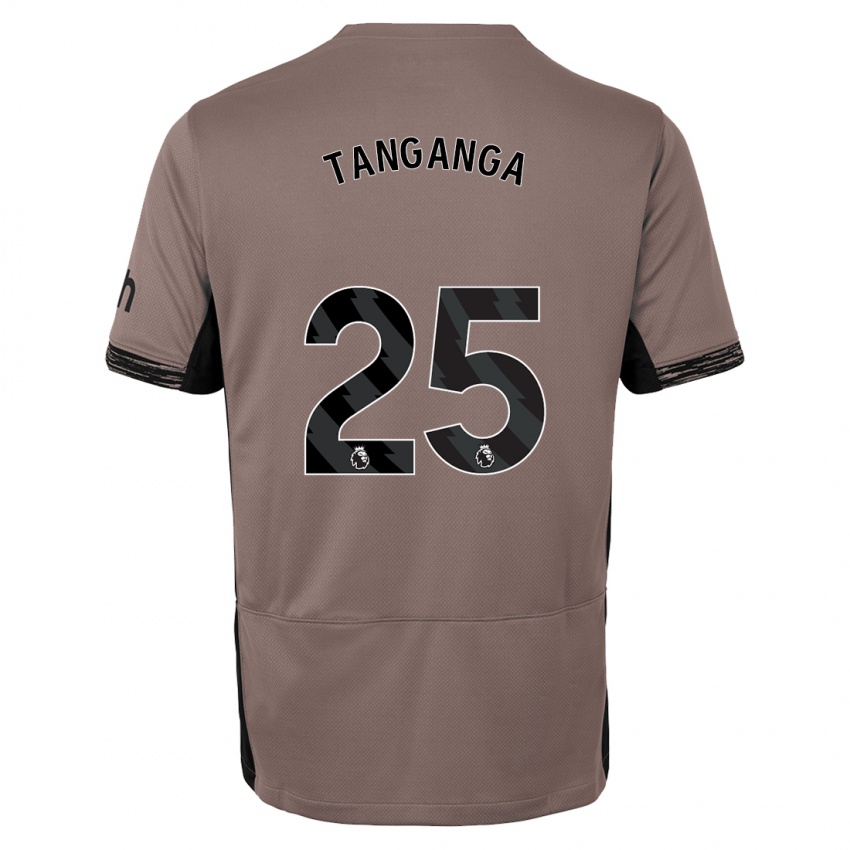 Criança Camisola Japhet Tanganga #25 Bege Escuro Terceiro 2023/24 Camisa Brasil