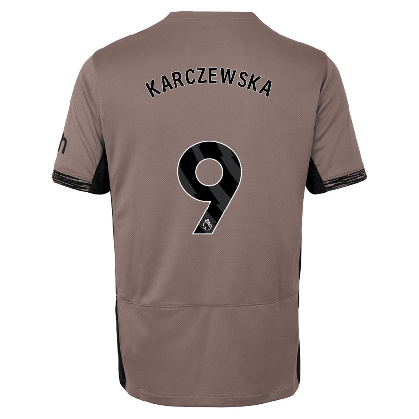 Criança Camisola Nikola Karczewska #9 Bege Escuro Terceiro 2023/24 Camisa Brasil